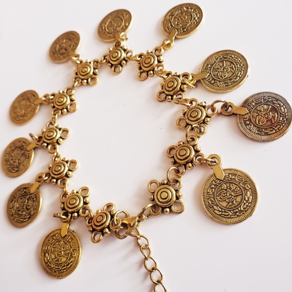 (T2) Gold Coin Anklet - Picture 3 of 5